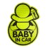 Reflexná samolepka na auto Baby in car žltá