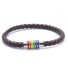 Regenbogenarmband aus Leder silbern