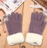 Rękawiczki damskie dziane z futerkiem J2393 purpurowy