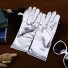 Rękawiczki damskie satynowe srebrny
