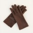 Rękawiczki damskie w kropki brązowy