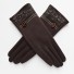 Rękawiczki damskie z koronką J3119 ciemny brąz