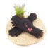 Rękawiczki damskie z kwiatami czarny