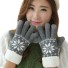 Rękawiczki zimowe damskie ze śnieżynką J2435 szary
