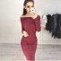 Rochie cu umeri căzuți burgundy