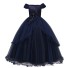 Rochie de bal de fată N149 albastru inchis