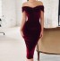 Rochie de catifea pentru femei burgundia