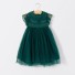 Rochie de fată cu fustă din tul N102 verde inchis