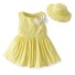 Rochie de fată cu pălărie L1207 galben