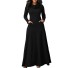 Rochie lungă, cu guler cu mânecă supradimensionată negru