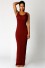 Rochie lungă de damă A2492 burgundy