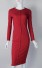 Rochie lunga de dama cu nasturi J2813 burgundy