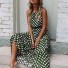 Rochie maxi cu buline verde inchis