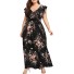 Rochie maxi florala marime plus negru