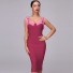 Rochie midi bandaj pentru femei burgundy