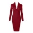 Rochie midi cu decolteu burgundy