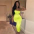 Rochie midi sexy cu spatele gol galben neon