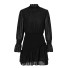 Rochie mini cu guler cu volane negru