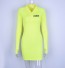 Rochie mini sport cu mâneci lungi verde neon