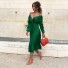 Rochie plisată luxoasă verde