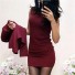 Rochie și blazer de damă burgundy