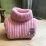 Rollkragenpullover für Kinder mit Bär rosa