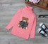 Rollkragenpullover für Kinder mit Teddybär J2889 rosa