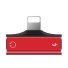 Rozdvojka pre Apple iPhone Lightning K124 červená