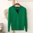 Rozpinany sweter damski G213 zielony