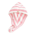 Rychleschnoucí ručníkový turban na vlasy Ručník na vlasy Pruhovaný turban na vlasy 65 x 25 cm růžová