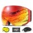 Sada s lyžařskými brýlemi, vyměnitelnou žlutou čočkou, látkovým obalem a pouzdrem na brýle Zrcadlové brýle na lyže a snowboard s filtrem UV400 23 x 9,5 cm červená