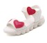 Sandale de fată cu inimă alb