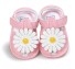 Sandale din piele pentru fete cu floare roz