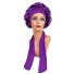 Șapcă de dormit pentru femei din satin cu curea violet