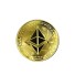 Sběratelská pozlacená mince Ethereum Kovová pamětní mince kryptoměny Imitace krypto mince Ethereum 4 cm zlatá