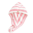 Schnell trocknender Handtuch-Haar-Turban. Haar-Handtuch, gestreifter Haar-Turban, 65 x 25 cm rosa