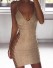 Seksowna cekinowa sukienka mini beżowy