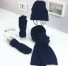 Set aus Wintermütze und Schal für Damen mit Handschuhe dunkelblau