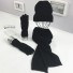 Set aus Wintermütze und Schal für Damen mit Handschuhe schwarz