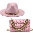 Set klobúk a kabelka svetlo ružová