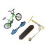 Set mini skateboard, biciclete și scuter verde