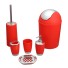 Set mit 6 Badezimmeraccessoires rot