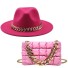 Set pălărie și geantă roz