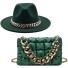 Set pălărie și geantă verde inchis
