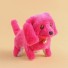Sétáló plüss kutya sötét rózsaszín