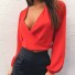 Sexy Bluse mit großem Ausschnitt rot