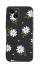 Silikonhülle mit weißem Blumenmotiv für Samsung Galaxy S23 Ultra B2024 schwarz