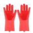Silikonové rukavice na mytí nádobí červená