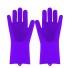 Silikonové rukavice na mytí nádobí fialová