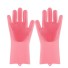 Silikonové rukavice na mytí nádobí růžová